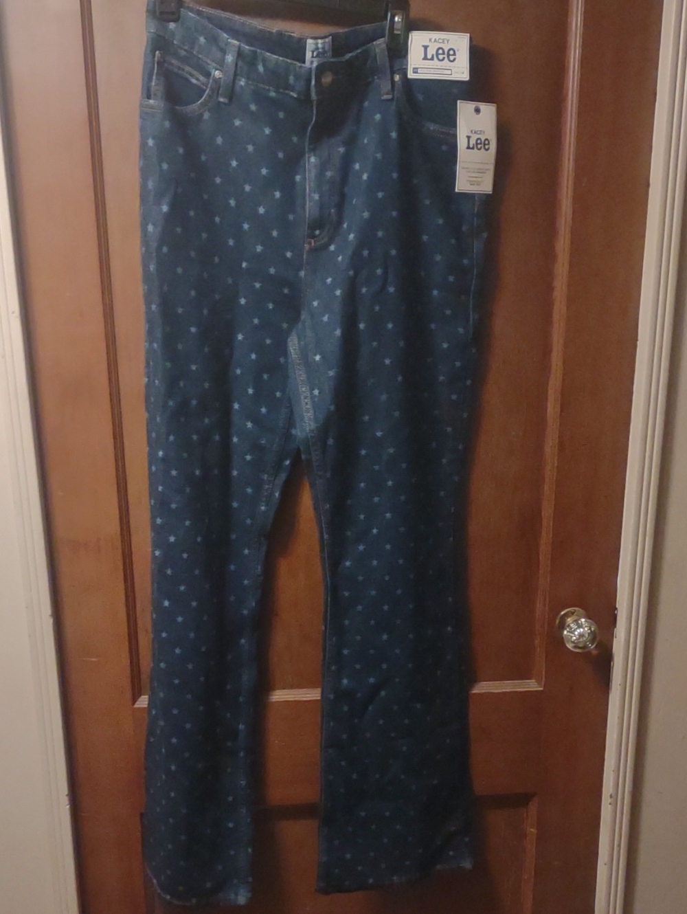 Lee Blue Star-Print Flare Jeans Kacey Musgraves Boot cut Western High rise
